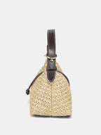 Hobo-Bag aus geflochtenem Stroh – Khaki
