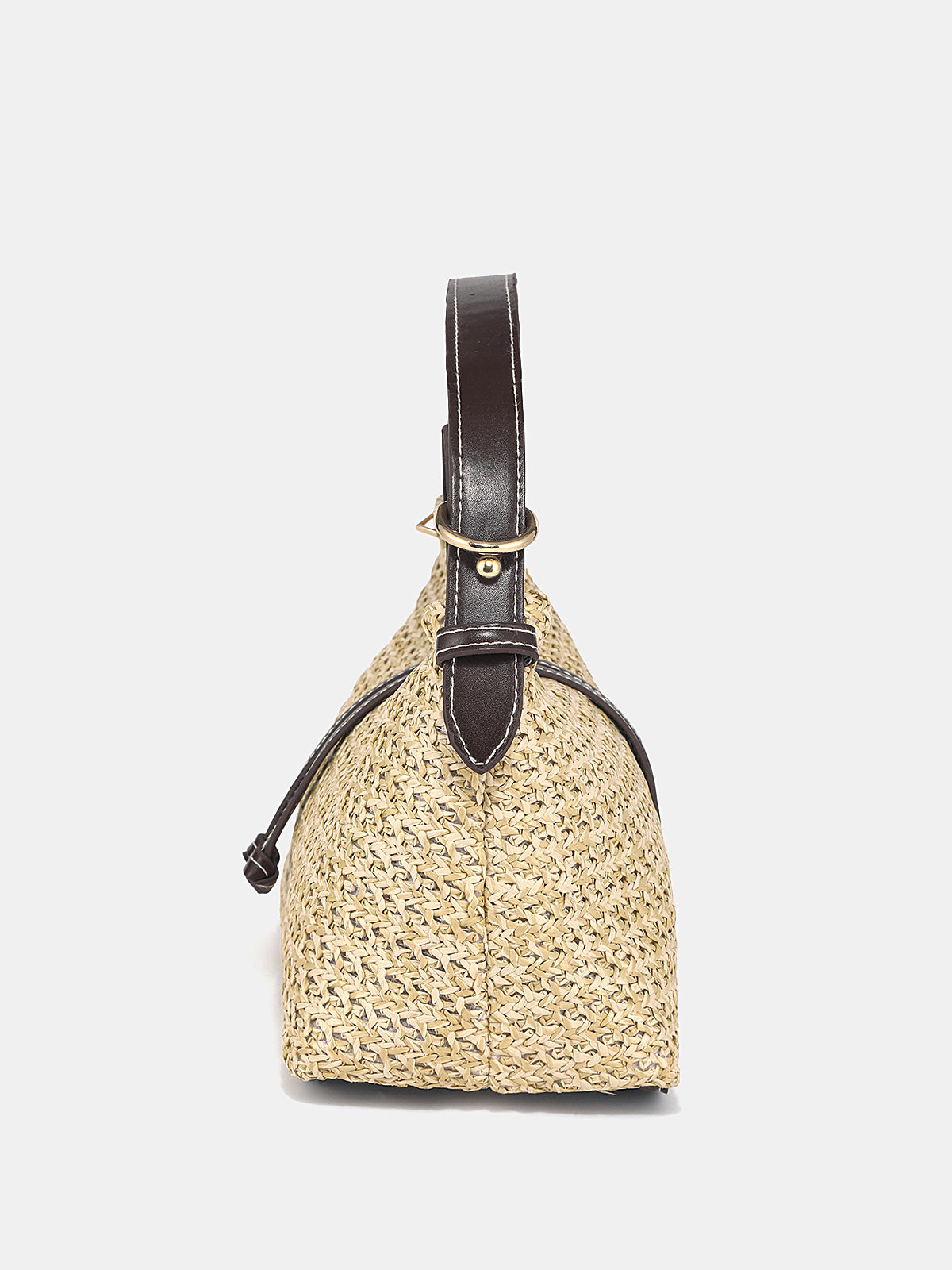 Hobo-Bag aus geflochtenem Stroh – Khaki