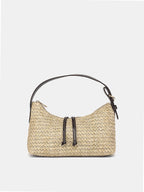 Hobo-Bag aus geflochtenem Stroh – Khaki