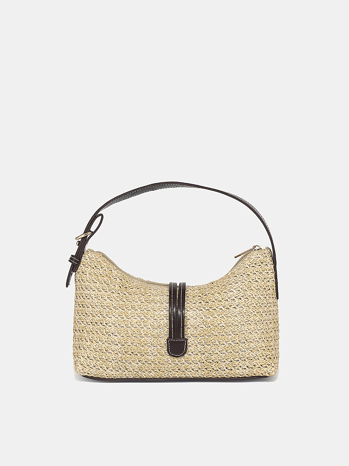Hobo-Bag aus geflochtenem Stroh – Khaki