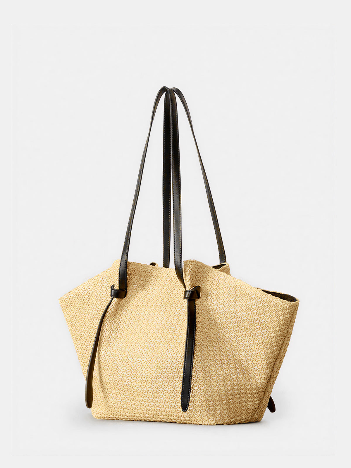 Shopper aus geflochtenem Stroh – Khaki