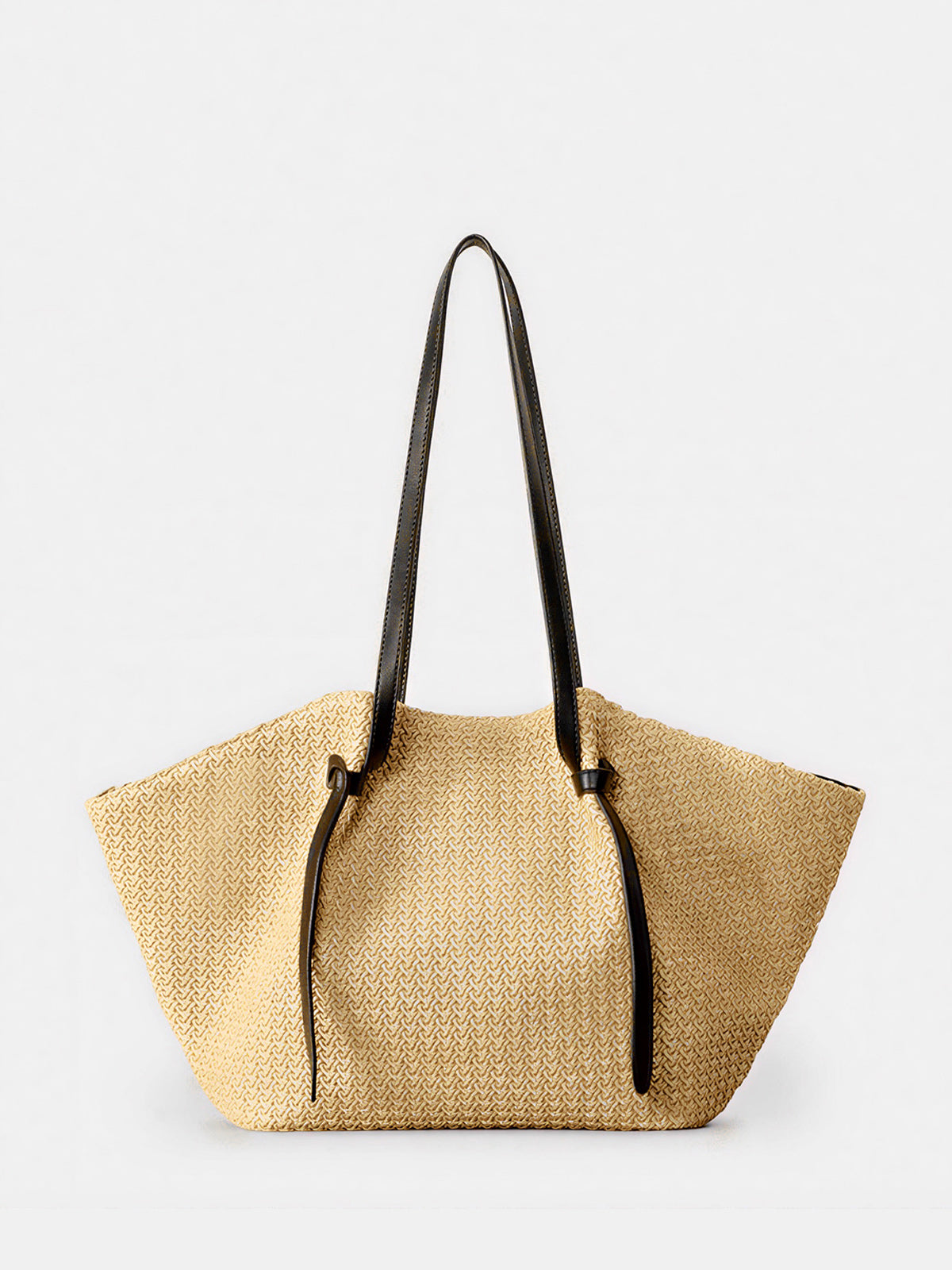 Shopper aus geflochtenem Stroh – Khaki