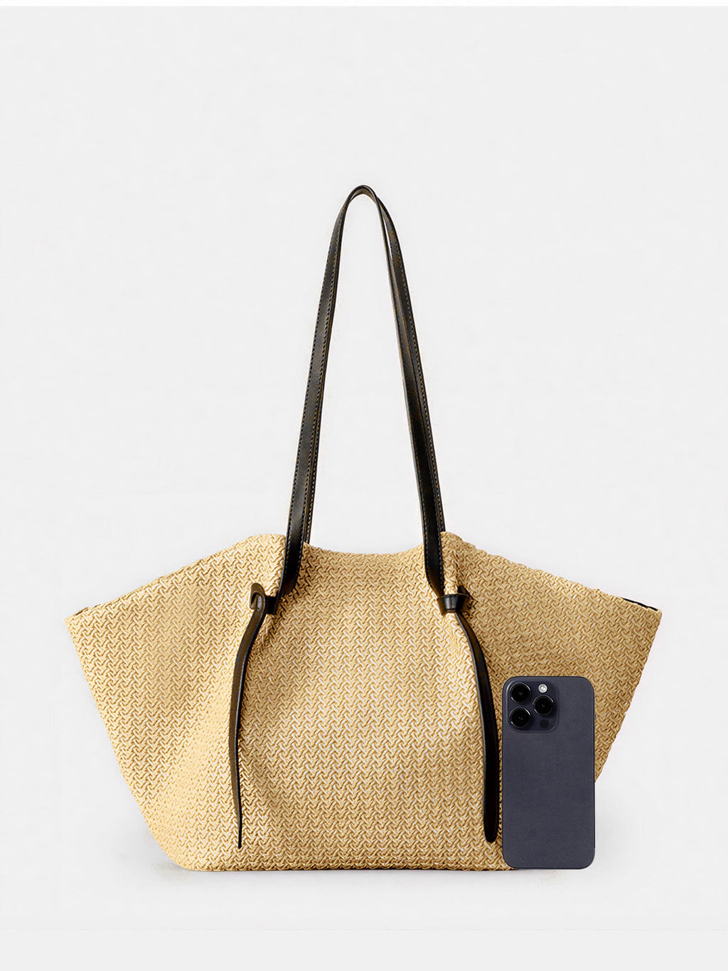 Shopper aus geflochtenem Stroh – Khaki