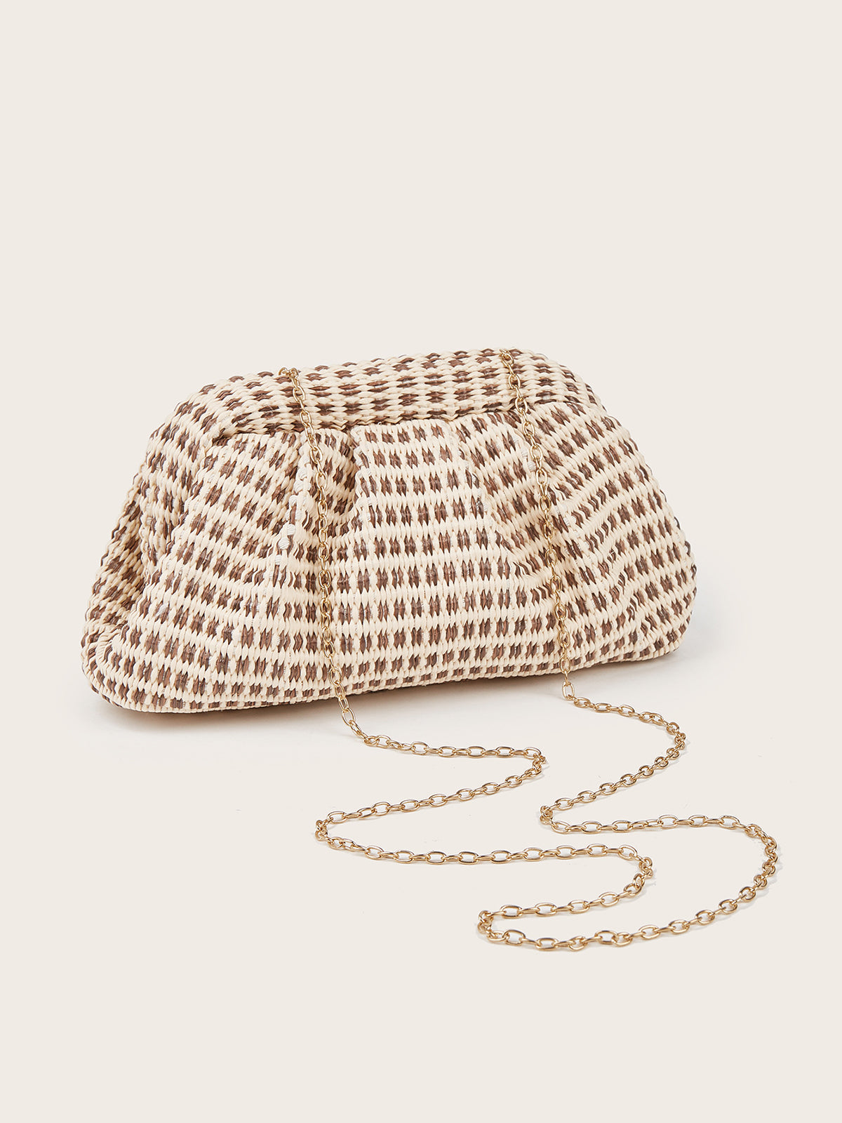 Clutch in Flechtoptik mit Raffung