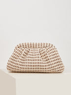 Clutch in Flechtoptik mit Raffung