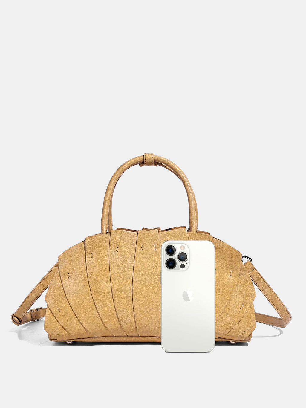 Handtasche mit Henkel und Falten