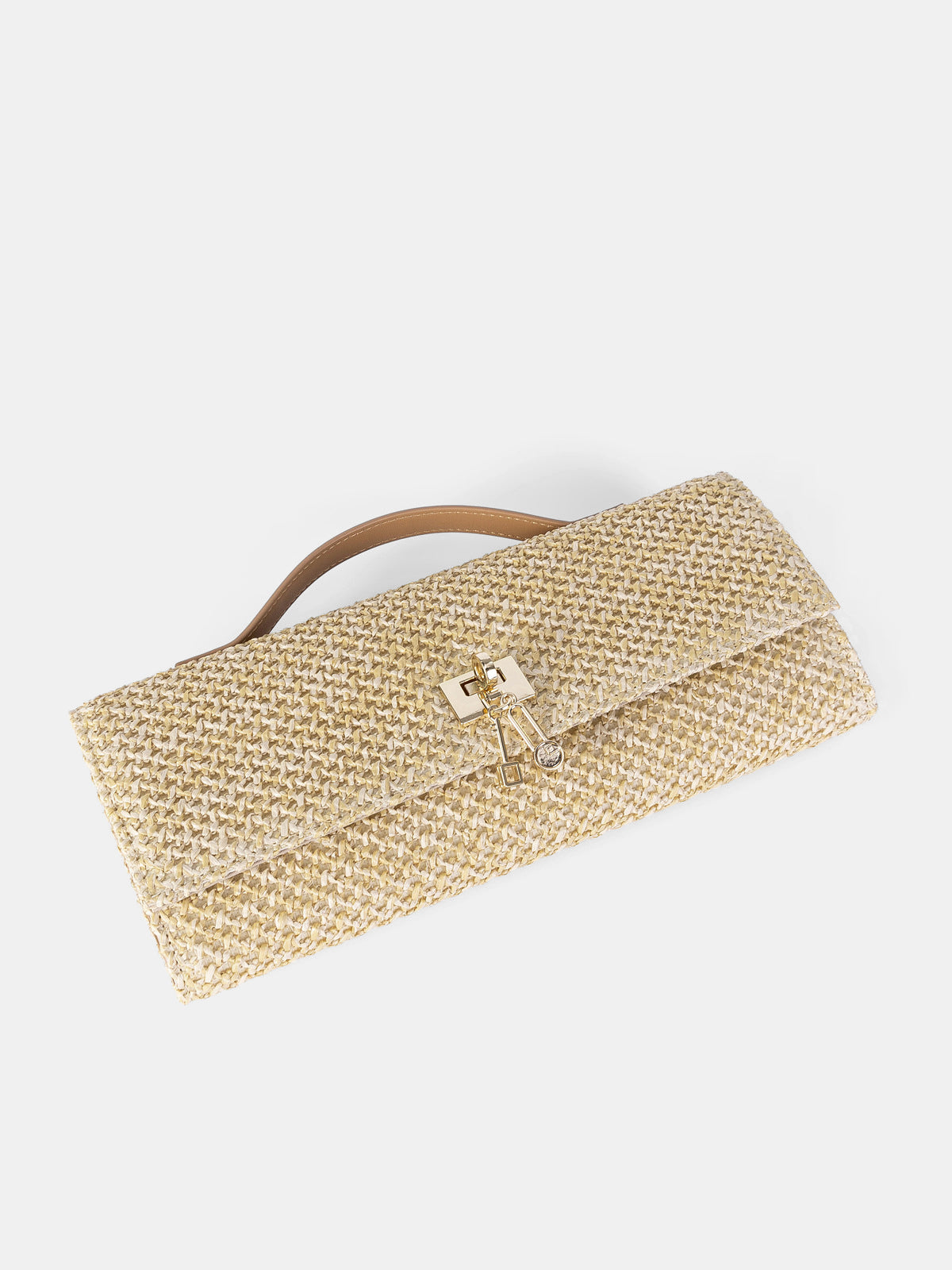 Clutch aus Stroh – Khaki