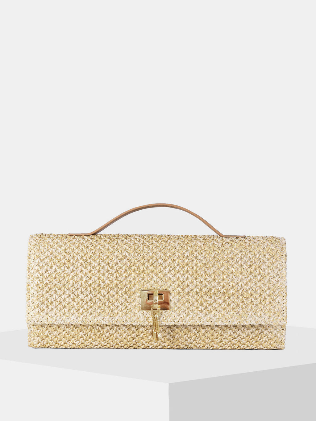 Clutch aus Stroh – Khaki
