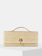 Clutch aus Stroh – Khaki