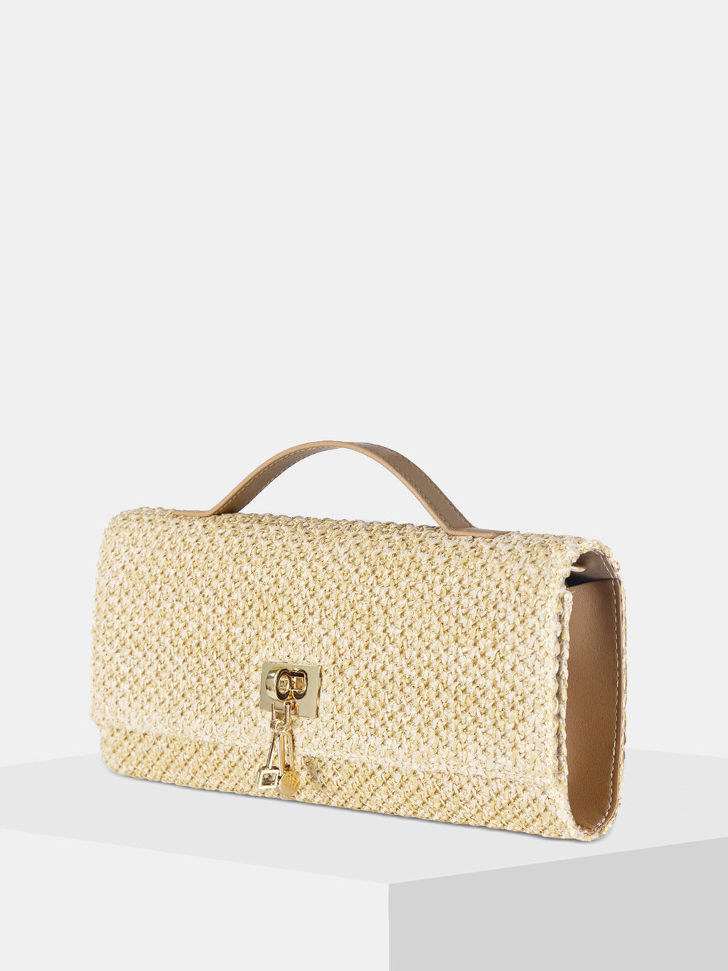 Clutch aus Stroh – Khaki