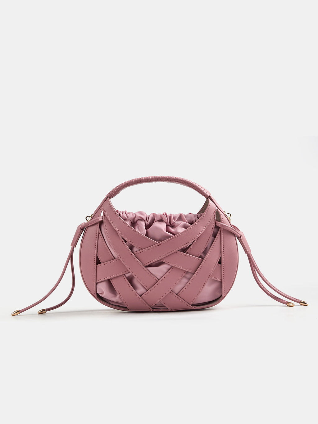 Handtasche in Flechtoptik mit Henkel