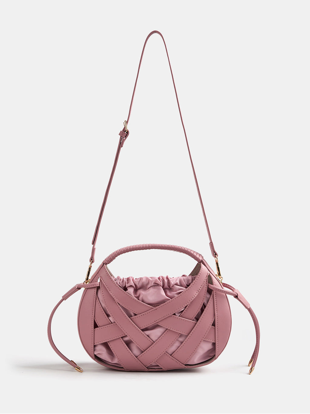 Handtasche in Flechtoptik mit Henkel