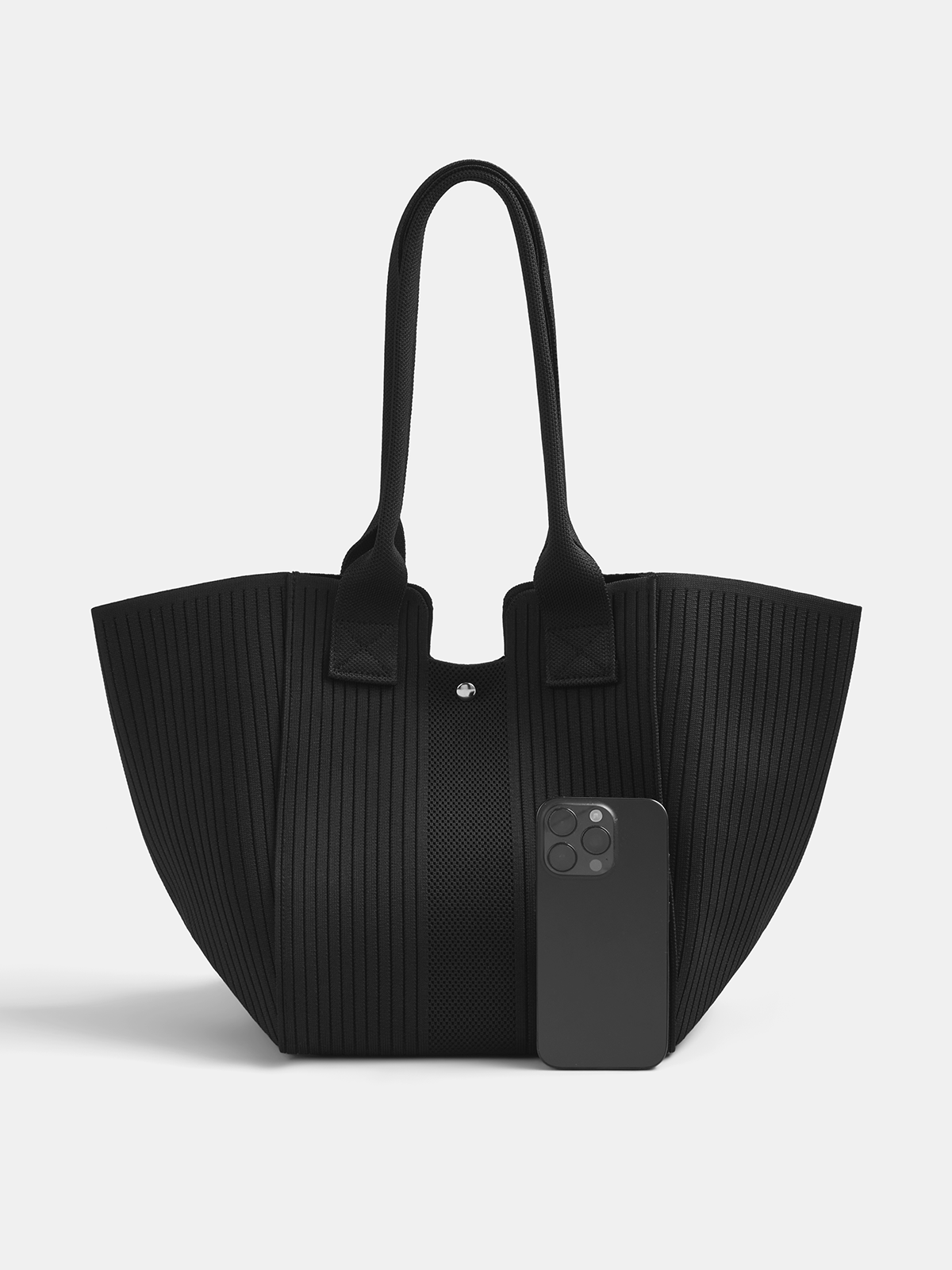 Shopper in Strickoptik mit viel Stauraum
