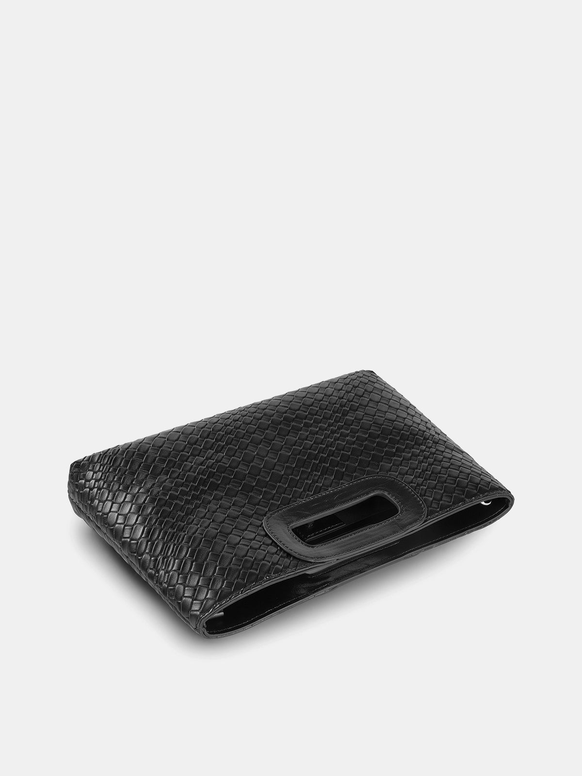 Clutch in Flechtoptik mit Cut-out-Detail