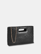 Clutch in Flechtoptik mit Cut-out-Detail