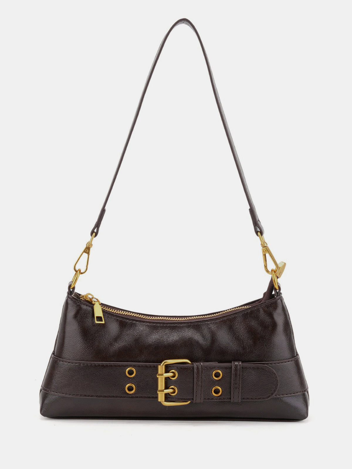Baguette-Tasche im Retro-Stil mit Schnalle
