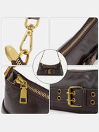 Baguette-Tasche im Retro-Stil mit Schnalle