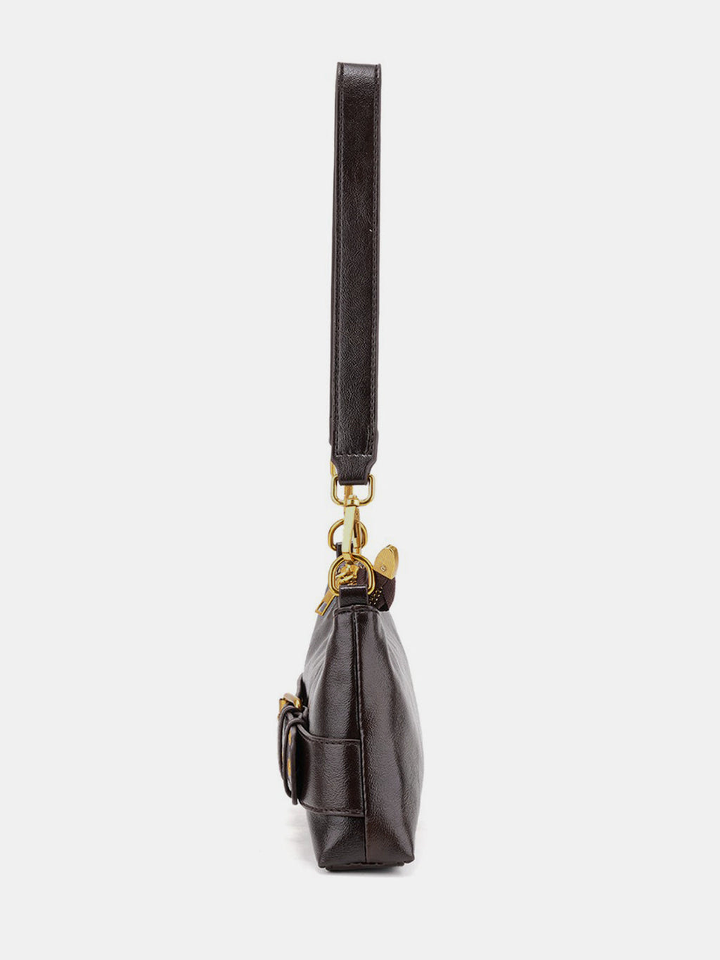 Baguette-Tasche im Retro-Stil mit Schnalle