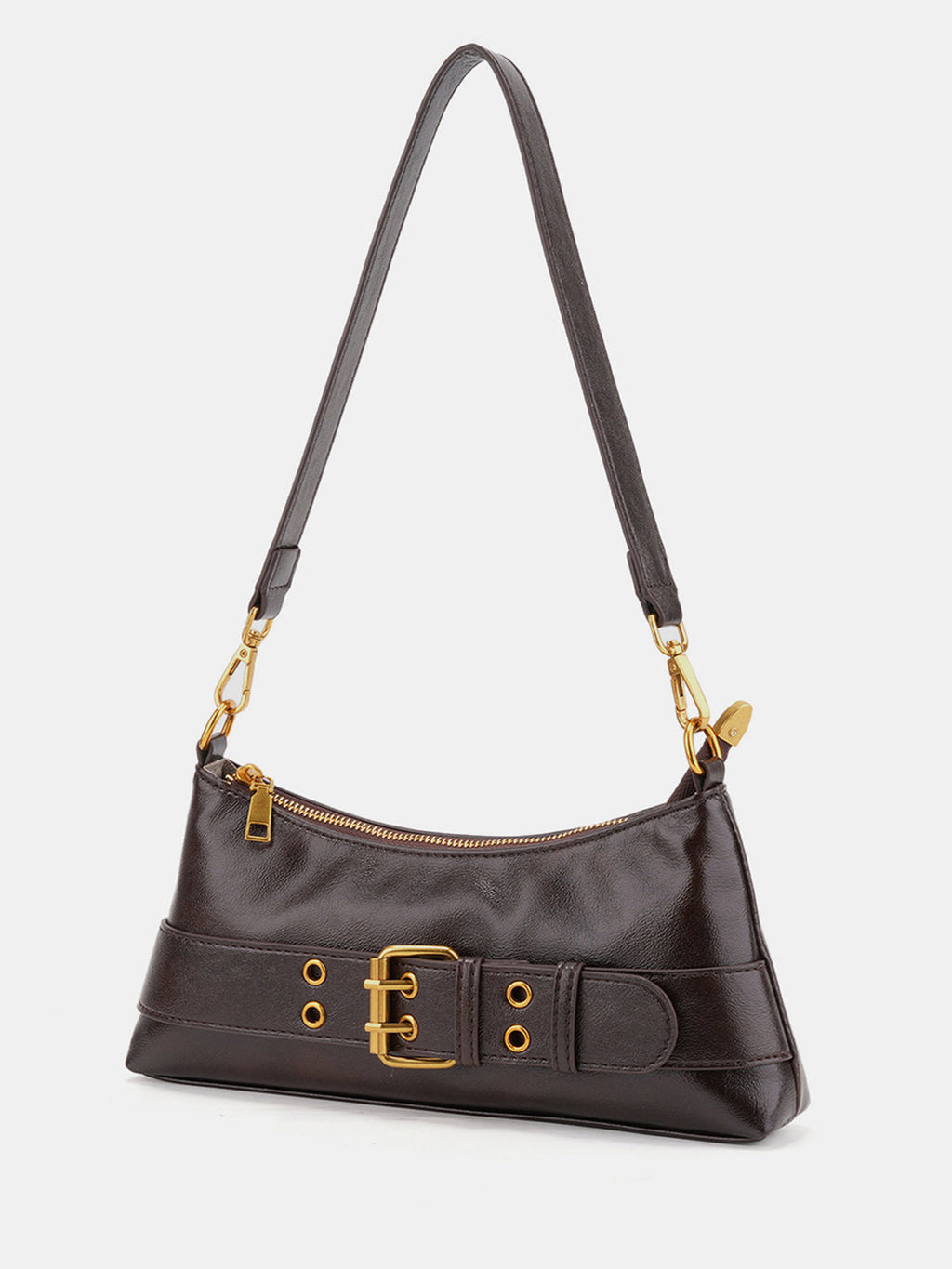 Baguette-Tasche im Retro-Stil mit Schnalle