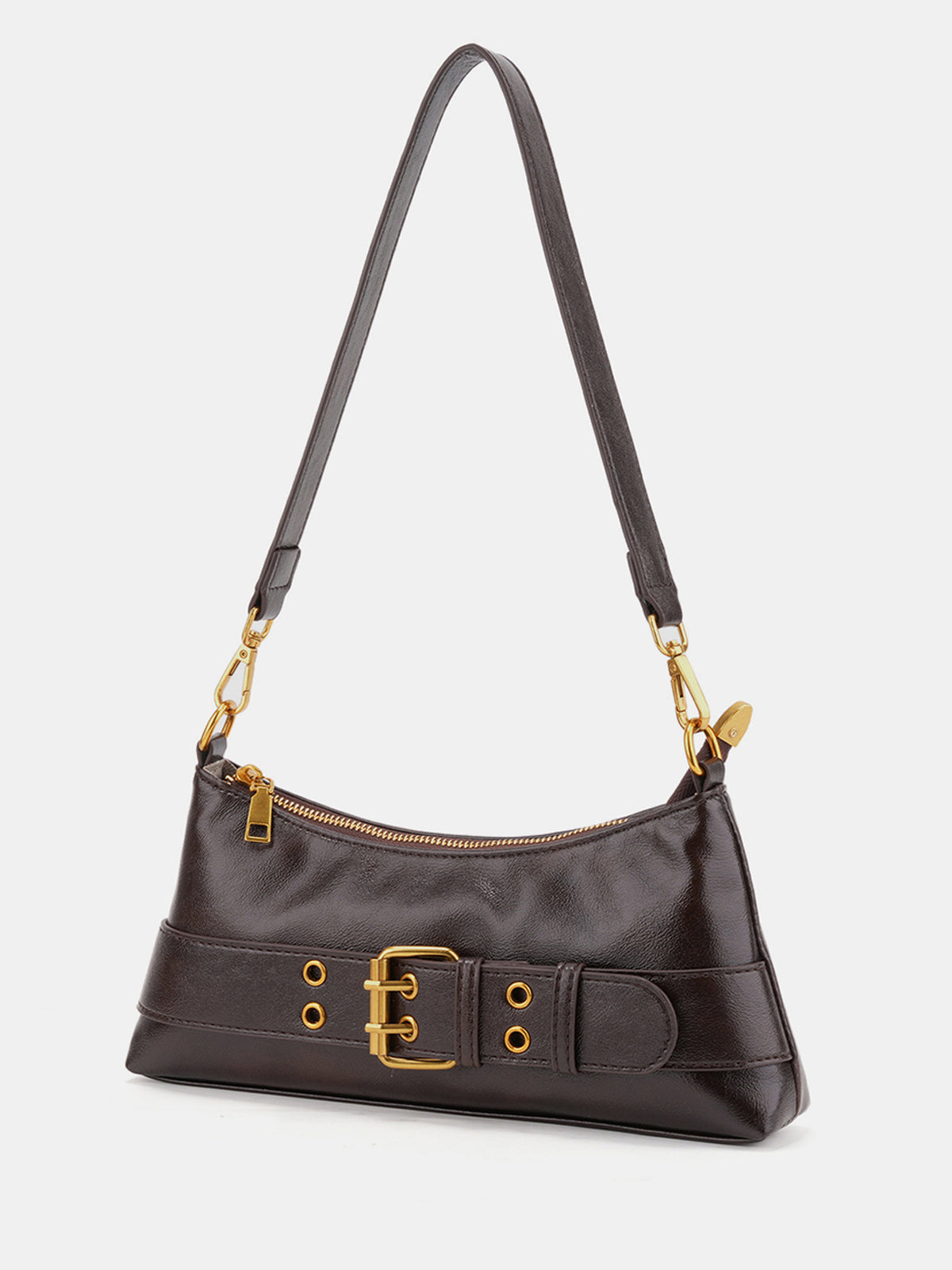 Baguette-Tasche im Retro-Stil mit Schnalle