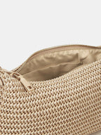 Schultertasche aus geflochtenem Stroh mit Kettenriemen