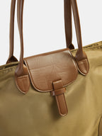 Shopper in Lederoptik – Khaki