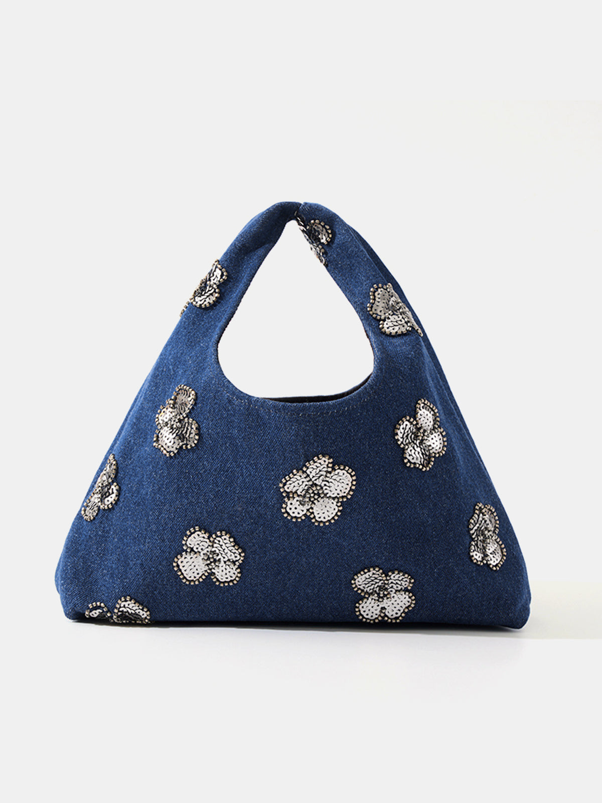 Shopper mit Blumenmuster und Pailletten