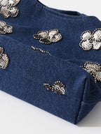 Shopper mit Blumenmuster und Pailletten
