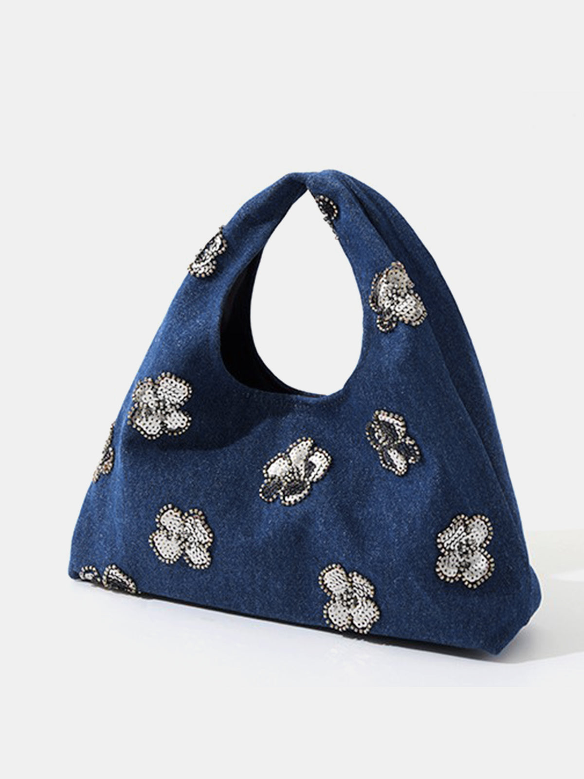 Shopper mit Blumenmuster und Pailletten