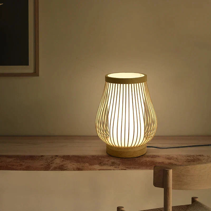 Japanische Tischlampe aus Bambus: Zen-Stil Stimmungsbeleuchtung