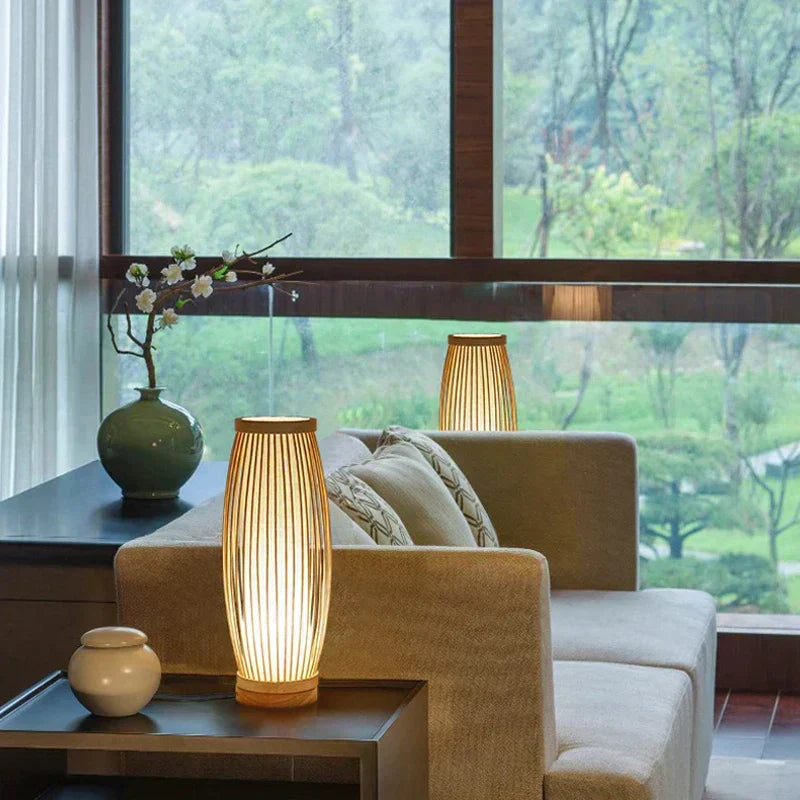 Japanische Tischlampe aus Bambus: Zen-Stil Stimmungsbeleuchtung
