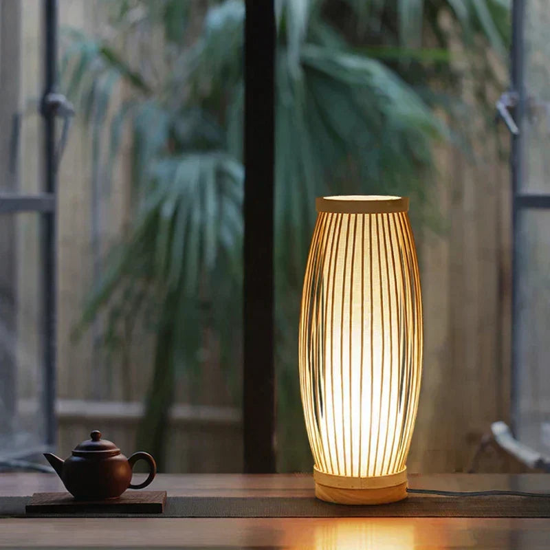 Japanische Tischlampe aus Bambus: Zen-Stil Stimmungsbeleuchtung