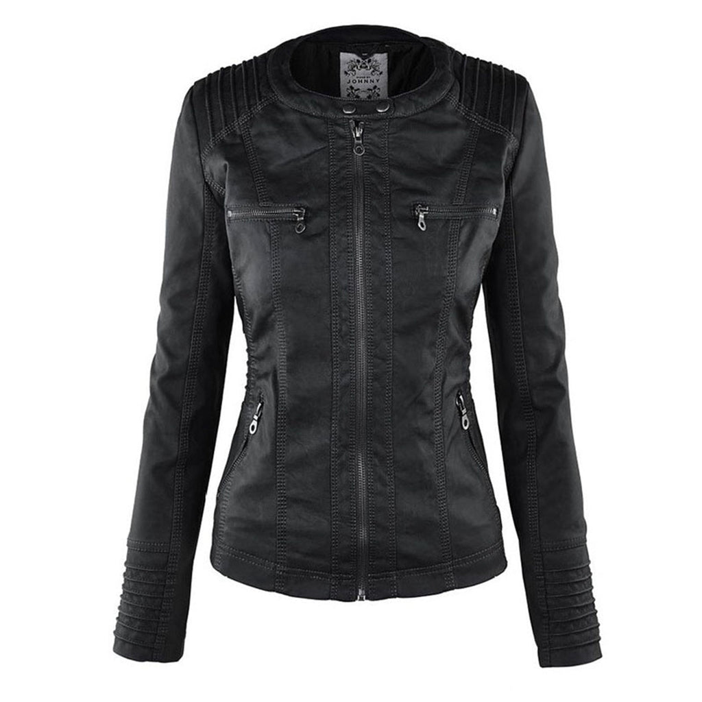 Wetterfeste Lederjacke mit Kapuze