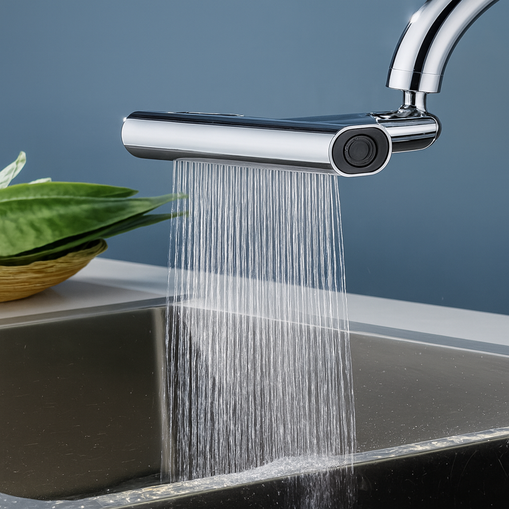 FlexiFlow Wasserhahnaufsatz: 4 Stufen & 360° drehbar