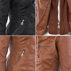 Wetterfeste Lederjacke mit Kapuze