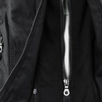 Wetterfeste Lederjacke mit Kapuze