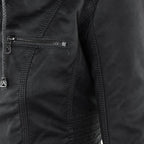 Wetterfeste Lederjacke mit Kapuze