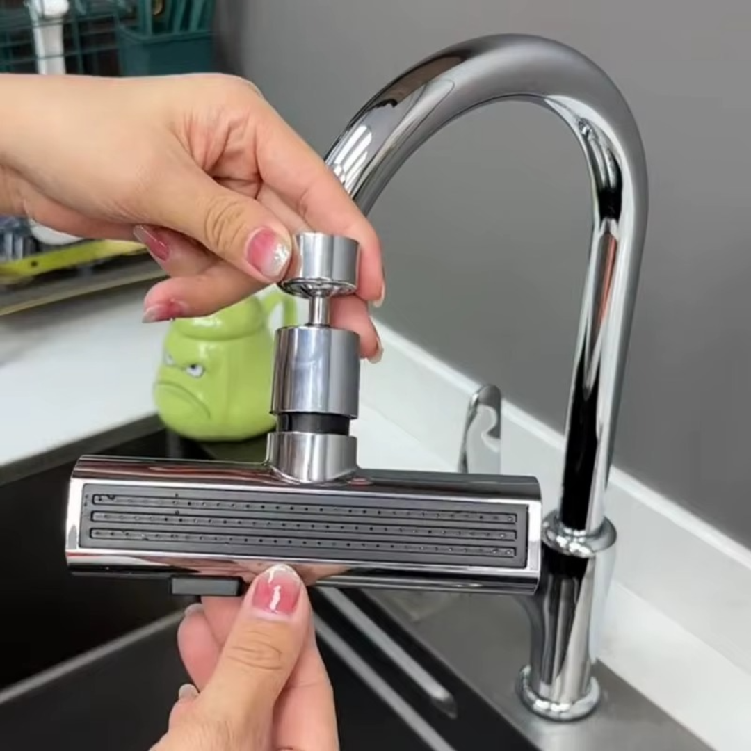 FlexiFlow Wasserhahnaufsatz: 4 Stufen & 360° drehbar