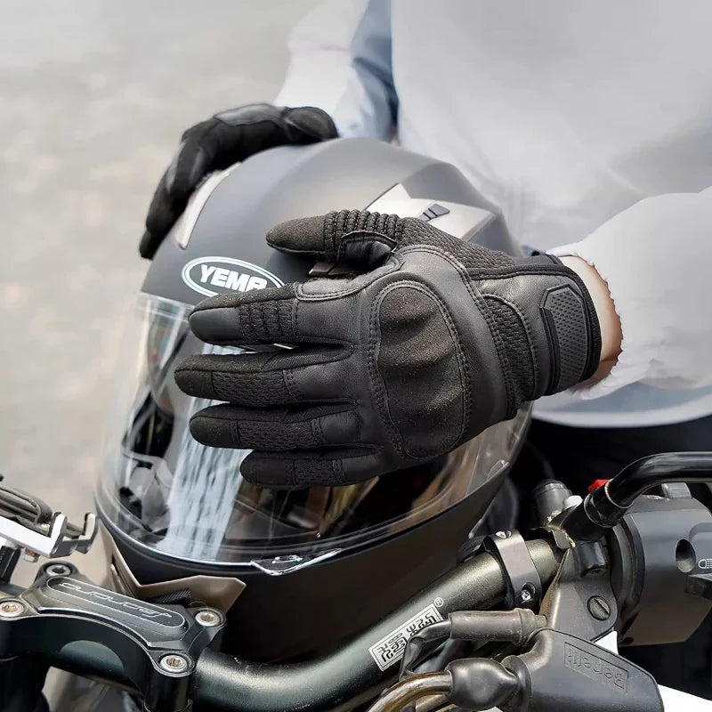 AirFlex Motorradhandschuhe – Atmungsaktives PU-Leder für Komfort sowie Sicherheit