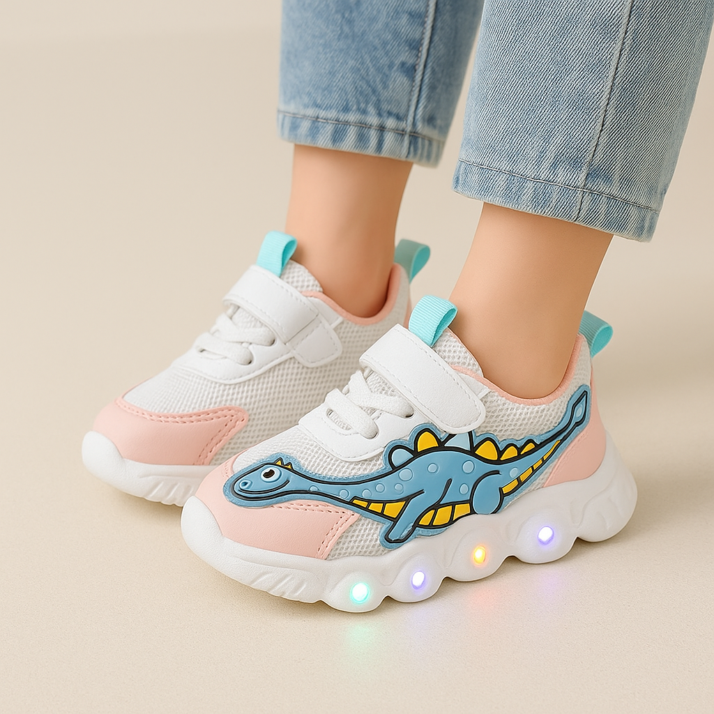 Kinder Dino Sneakers mit LED-Sohle – Cool sowie Verspielt