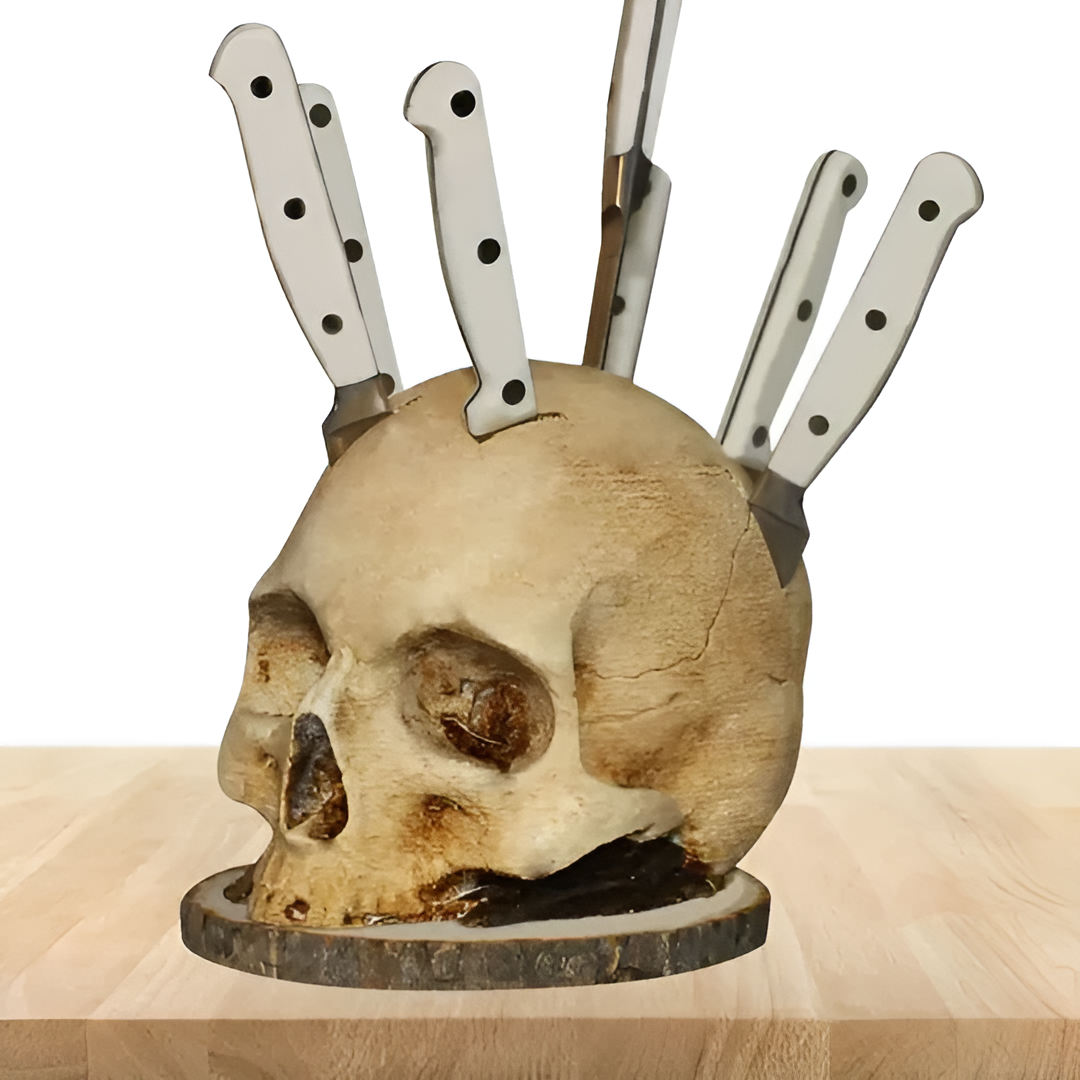 SkullEdge: Einzigartiger Schädelhalter für Küchenmesser