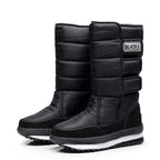 Wadenhohe Stiefel gefüttert – Schwarz
