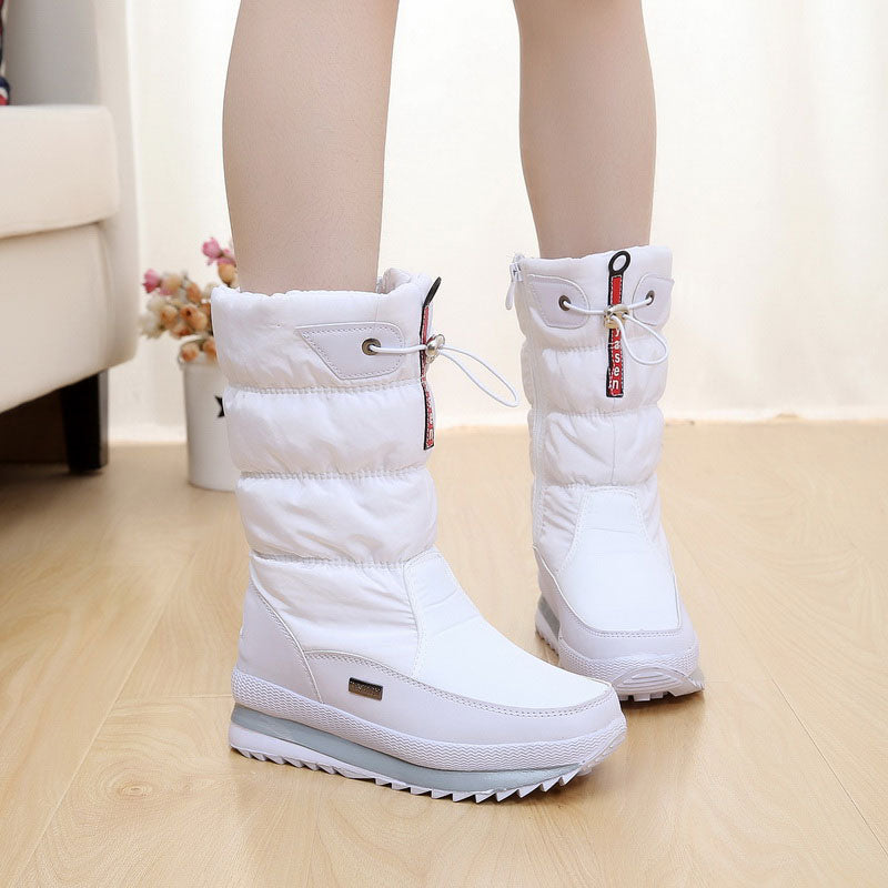 Wadenhohe Stiefel gefüttert – Schwarz