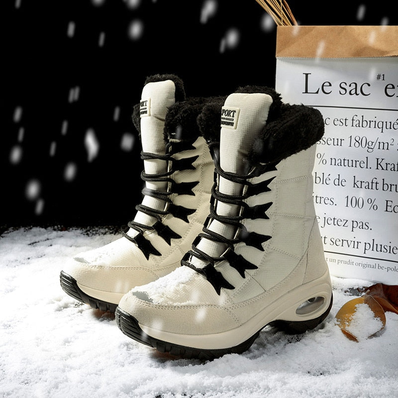 Wadenhohe Stiefel gefüttert