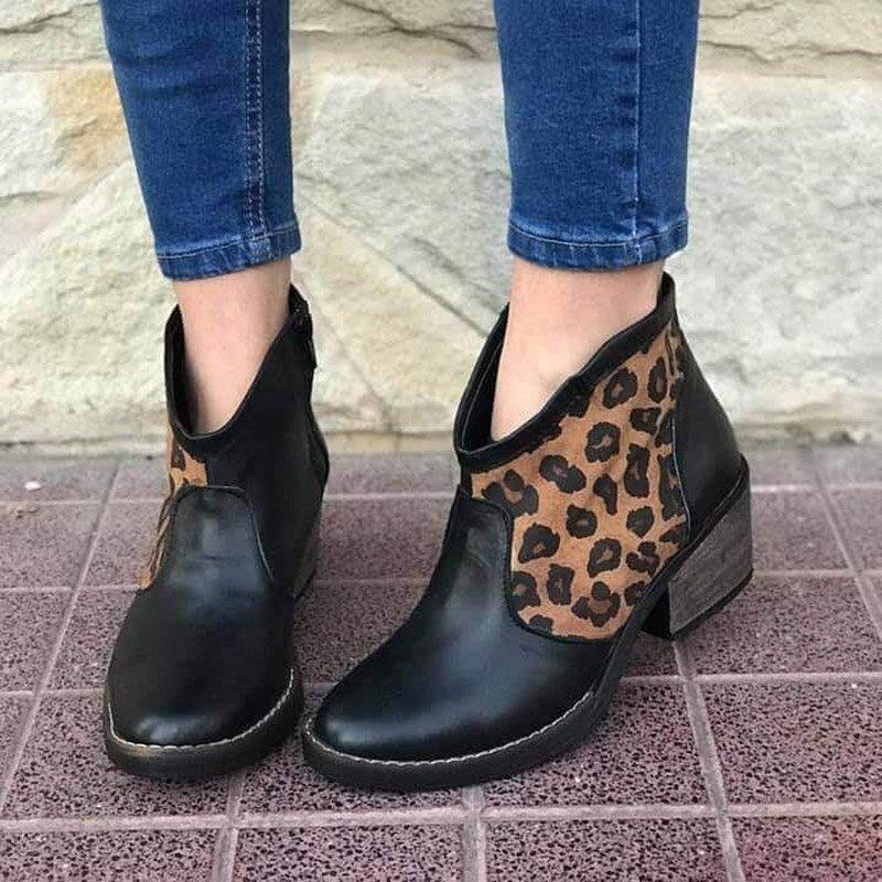 Stiefeletten im Leoparden-Print im Vintage-Look