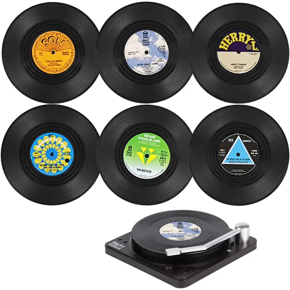 Retro Vinyl Untersetzer Set – Schützen Sie Ihre Möbel inklusive musikalischem Stil