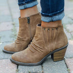 Stiefeletten mit Reißverschluss und Blockabsatz