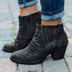 Stiefeletten mit Reißverschluss und Blockabsatz