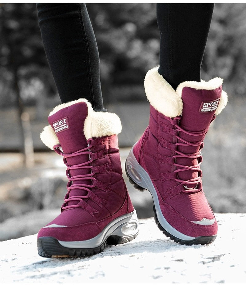 Wadenhohe Stiefel gefüttert