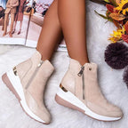 Schuhe mit Reißverschluss und Plateau